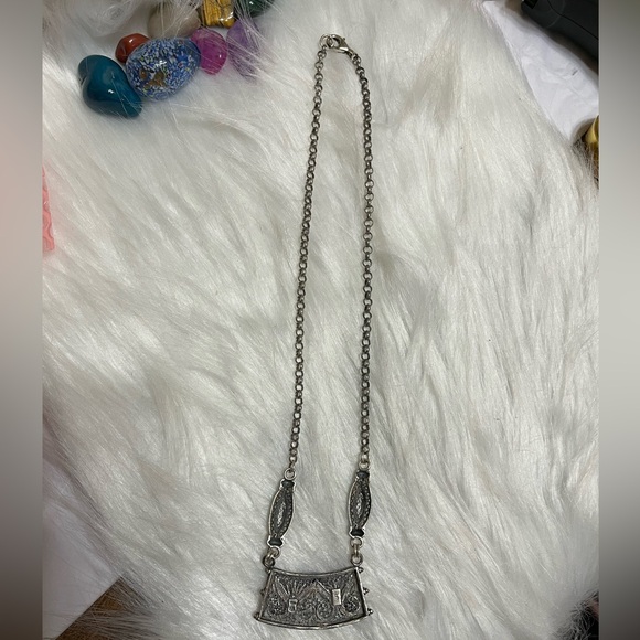 Sterling Silver Filagree Lapis Necklace - Picture 5 of 13